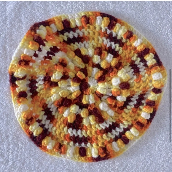 Vintage MCM Colours Handmade Crochet Knit Hot Pads - Picture 5 of 8